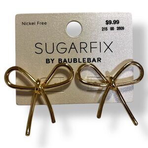 NWT BaubleBar Gold Bow Earrings